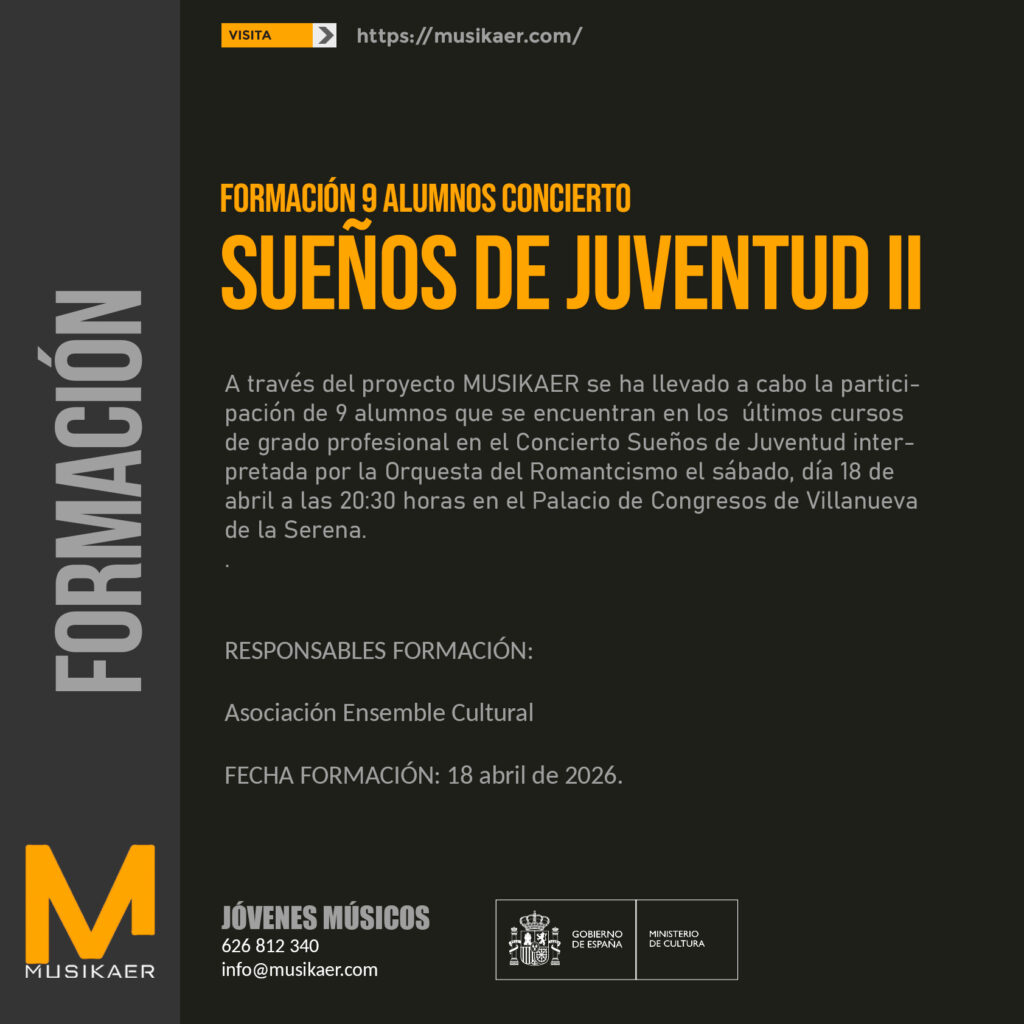 Formación concierto Sueños de Juventud 18 de abril de 2026